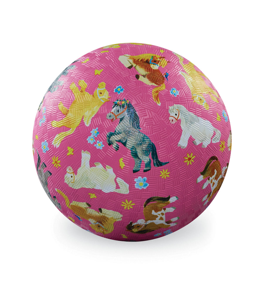 Crocodile Creek Rubber Playground Ball - Pretty Ponies-Mountain Baby