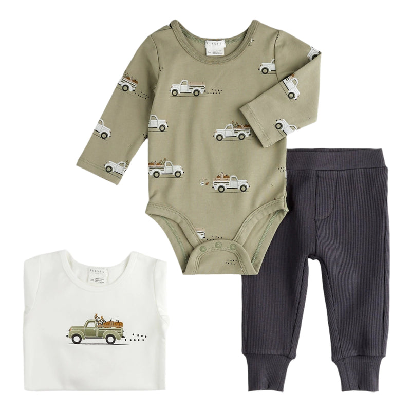 Petit Lem Newborn 3 Pc Set - Pumpkin-Mountain Baby