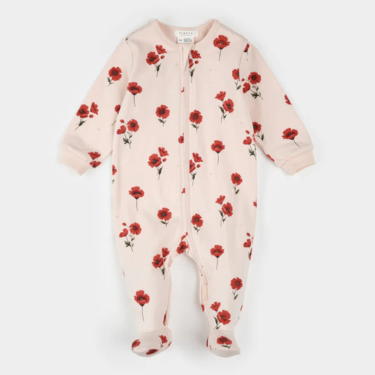 Petit Lem Footed Sleeper - Poppy-Mountain Baby