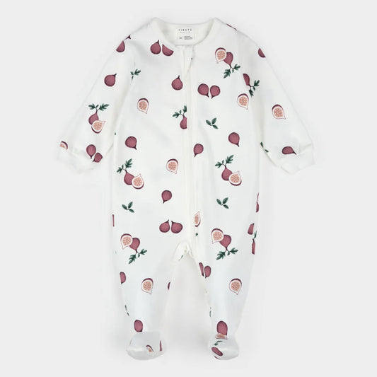Petit Lem Footed Sleeper - Fig Print-Mountain Baby