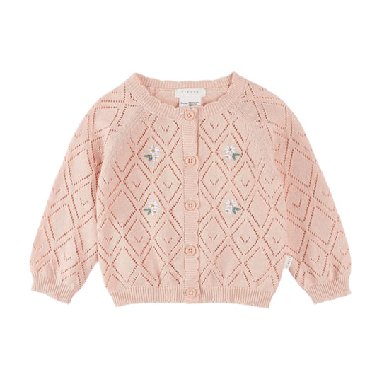 Petit Lem Pointelle Knit Cardigan - Rose Quartz-Mountain Baby
