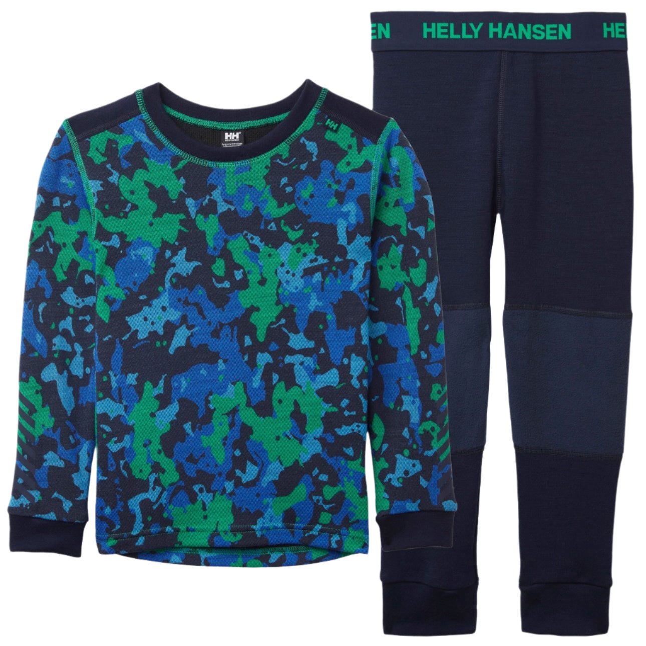 Helly Hansen Kids LIFA Merino Base Layer Graphic Set - Bright Green-Mountain Baby