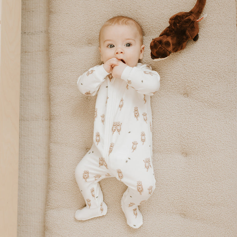 Petit Lem Footed Sleeper - Otters-Mountain Baby