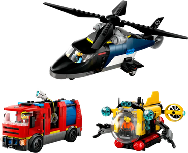 Lego City - Great Vehicles - Helicopter, Fire Truck, & Submarine Remix 60462-Mountain Baby