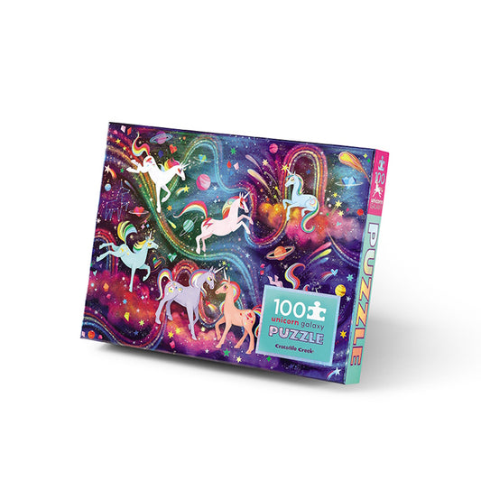 Crocodile Creek Puzzle - 100pc Holographic - Unicorn Galaxy-Mountain Baby