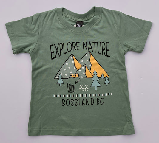 Rossland T-Shirt Polka Dot Mountains & Moose-Mountain Baby