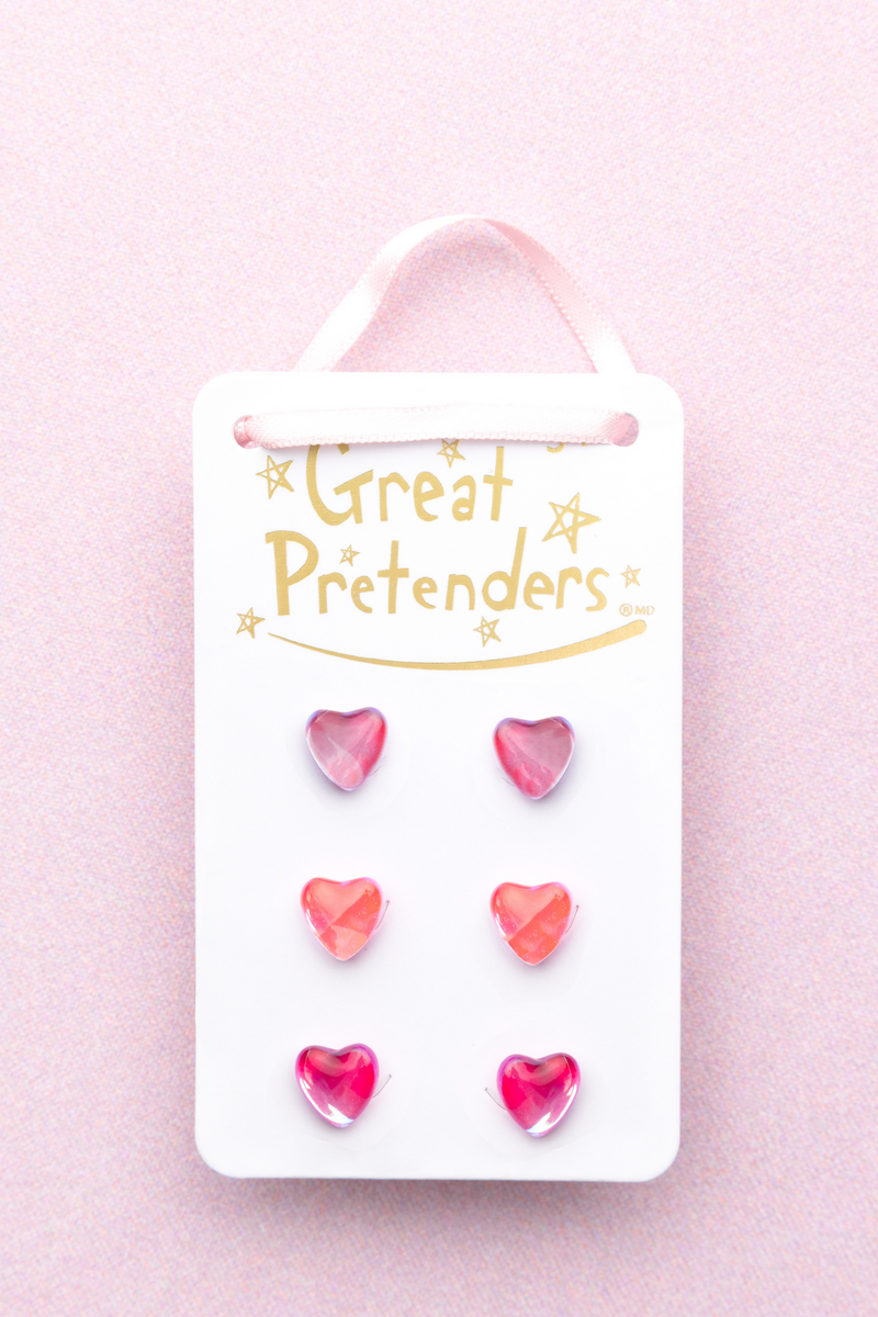 Great Pretenders Jewelry - Boutique Holo Heart Studded Earring Set-Mountain Baby