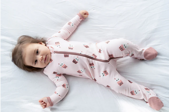 Silkberry Fleece Zip Footie - Bubble Tea Time-Mountain Baby
