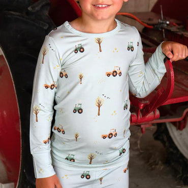 Belan.J L/S Pajama Set Tractors-Mountain Baby