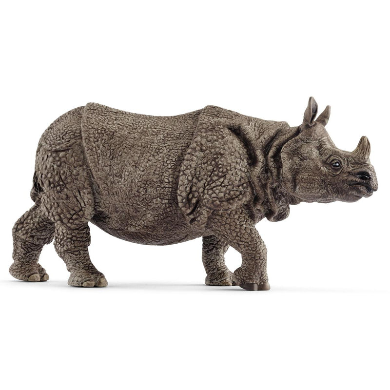 Schleich Animal Figurine - Indian Rhinoceros-Mountain Baby