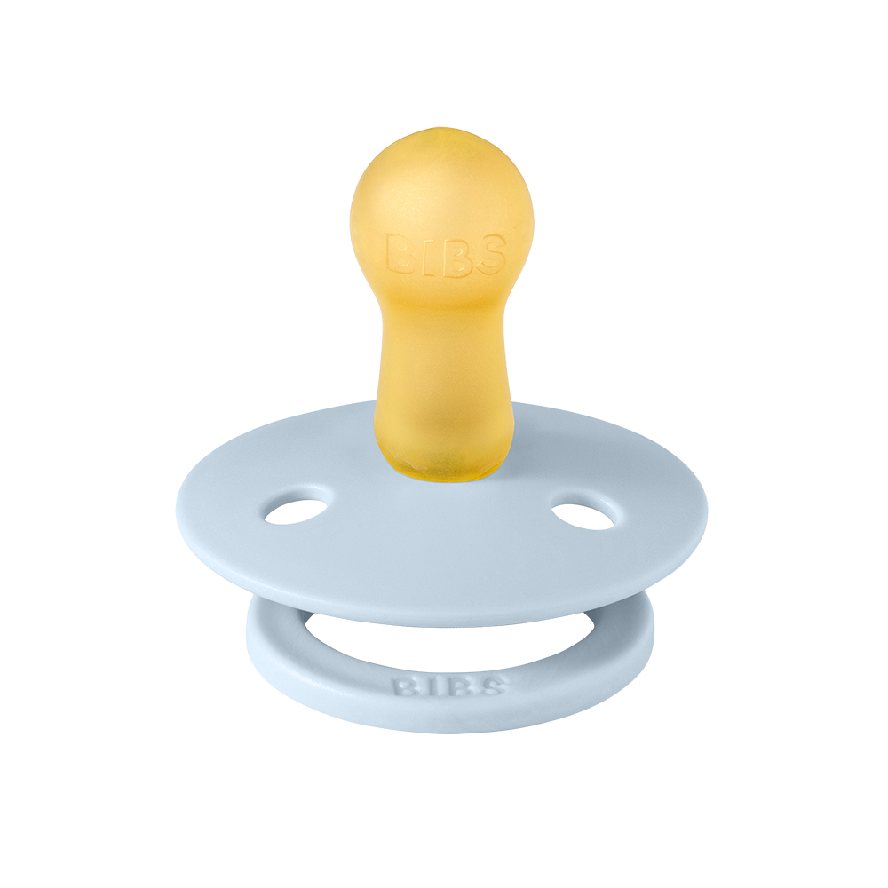 BIBS COLOUR Original Natural Latex Pacifier 2pk - Round - Baby Blue-Mountain Baby