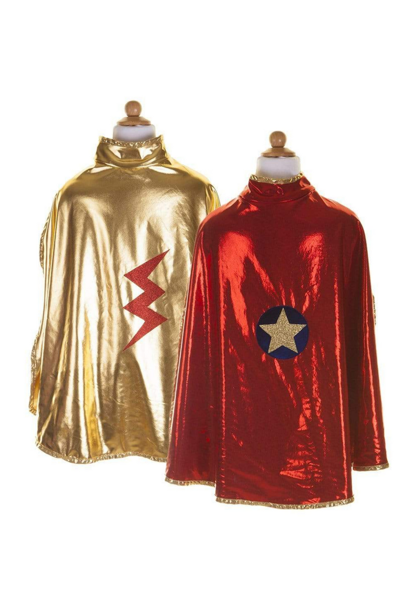 Great Pretenders Costumes - Reversible Wonder Gold & Red Cape & Mask-Mountain Baby