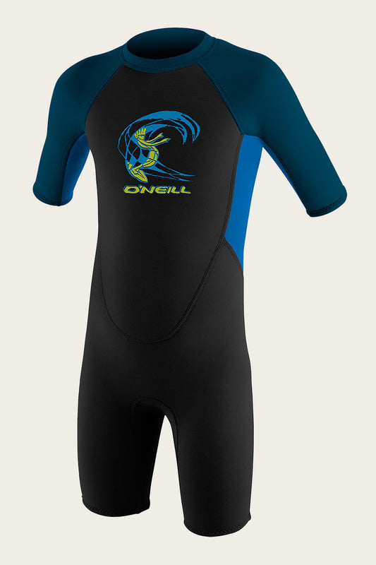 O'Neill Toddler Reactor-2 2mm S/S Spring Wetsuit - Black/Ocean/Slate-Mountain Baby
