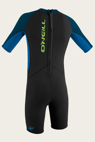 O'Neill Toddler Reactor-2 2mm S/S Spring Wetsuit - Black/Ocean/Slate-Mountain Baby