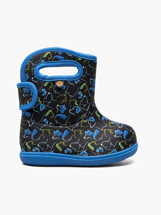Bogs Winter Boots - Baby Bogs 2 - Pets Black Multi-Mountain Baby