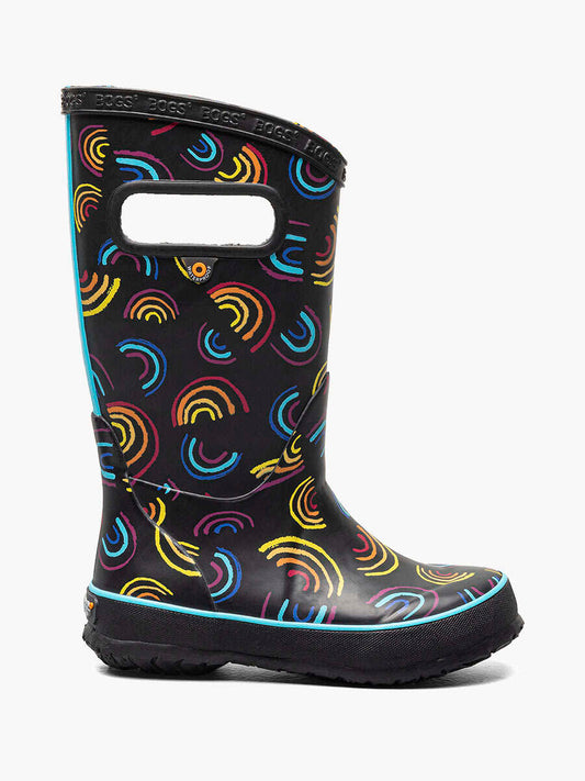 Bogs Rain Boots - Wild Rainbows Black-Mountain Baby