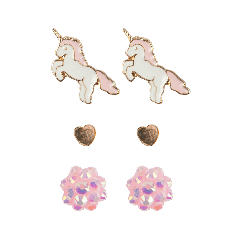 Great Pretenders Jewelry - Boutique Unicorn Studded Earrings 3pk-Mountain Baby
