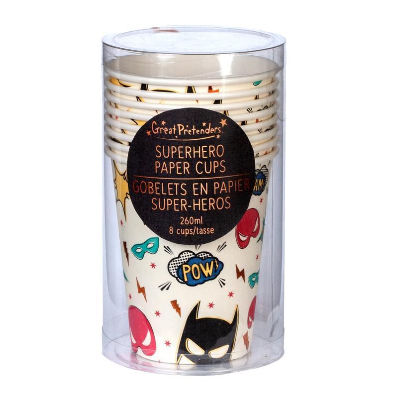 Great Pretenders Party Supplies - Paper Cups - Superhero-Mountain Baby