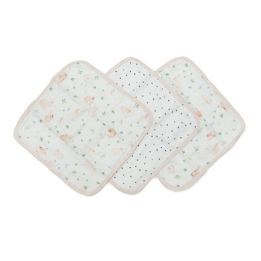 LouLou Lollipop Washcloths 3pk - Bunny Meadow-Mountain Baby