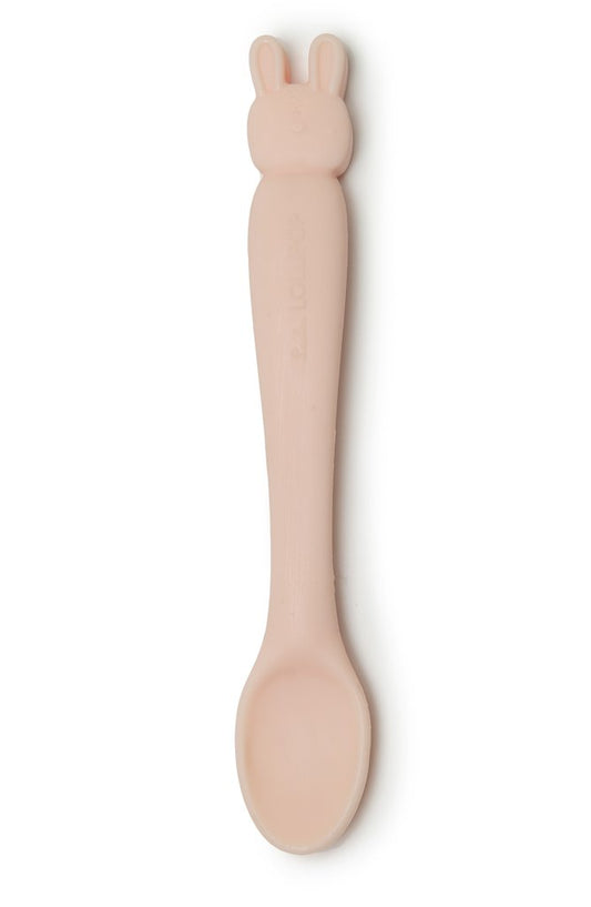LouLou Lollipop Silicone Feeding Spoon - Pink Blush Bunny-Mountain Baby