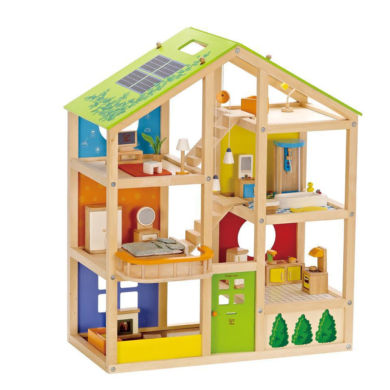 Hape Doll House - All Season House (Furnished)-Mountain Baby