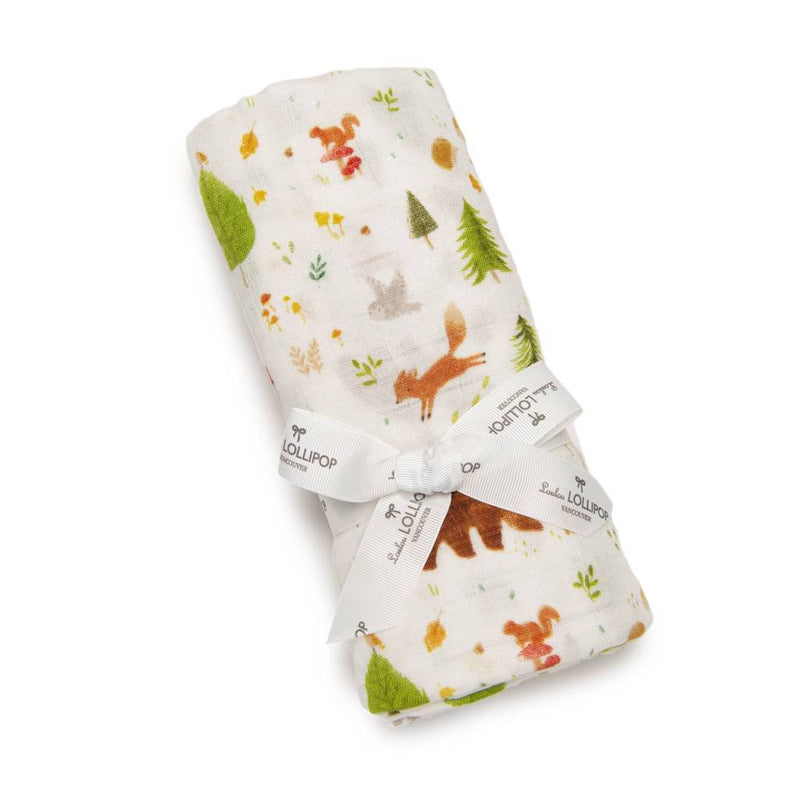 LouLou Lollipop Muslin Swaddle - Forest Friends-Mountain Baby
