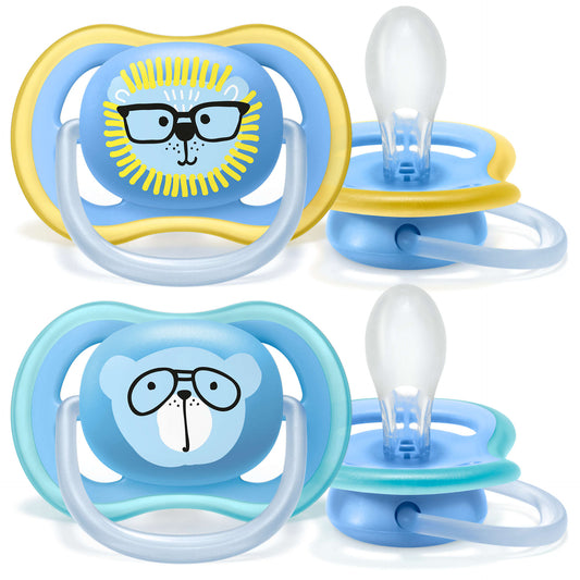 Philips Avent Ultra Air Pacifier - 18M+ - Blue/Yellow - 2pk-Mountain Baby