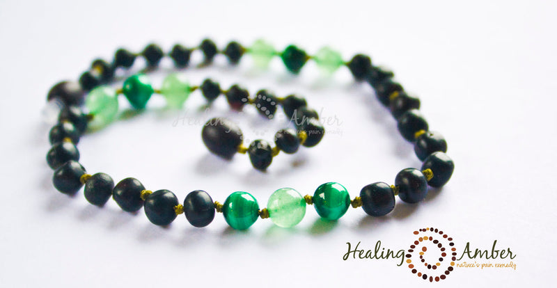 Healing Amber & Gem Necklace - 11"-Mountain Baby