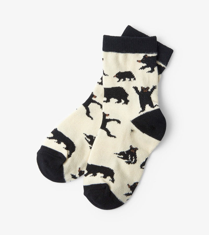 Little Blue House Kids Crew Sock - Bears On Natural-Mountain Baby