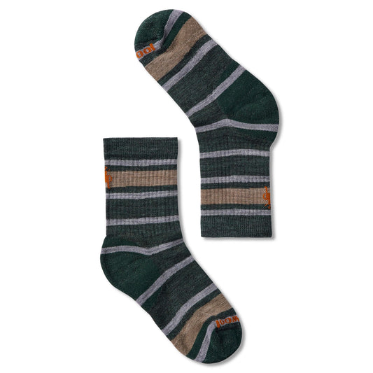 SmartWool Light Hiking Socks - Crew Stripe - Dark Sage-Mountain Baby