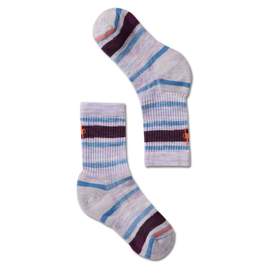 SmartWool Light Hiking Socks - Crew Stripe - Purple Eclipse-Mountain Baby