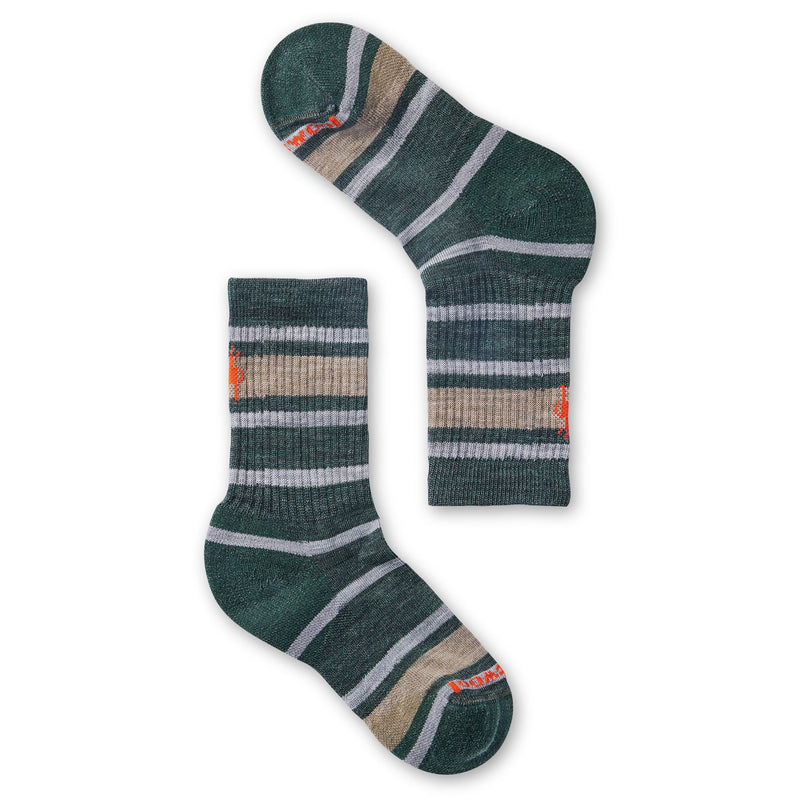 SmartWool Light Hiking Socks - Crew Striped - Dark Sage-Mountain Baby