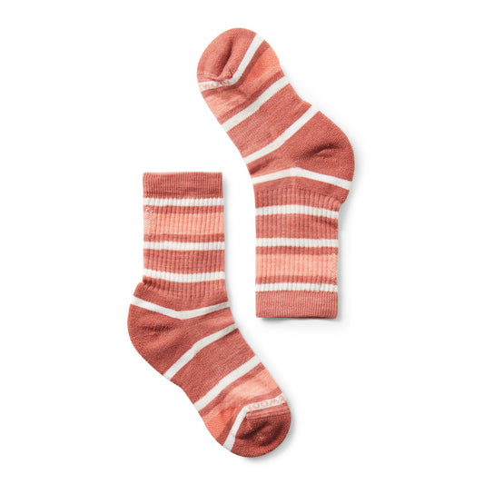 SmartWool Light Hiking Socks - Crew Striped - Dusty Cedar-Mountain Baby