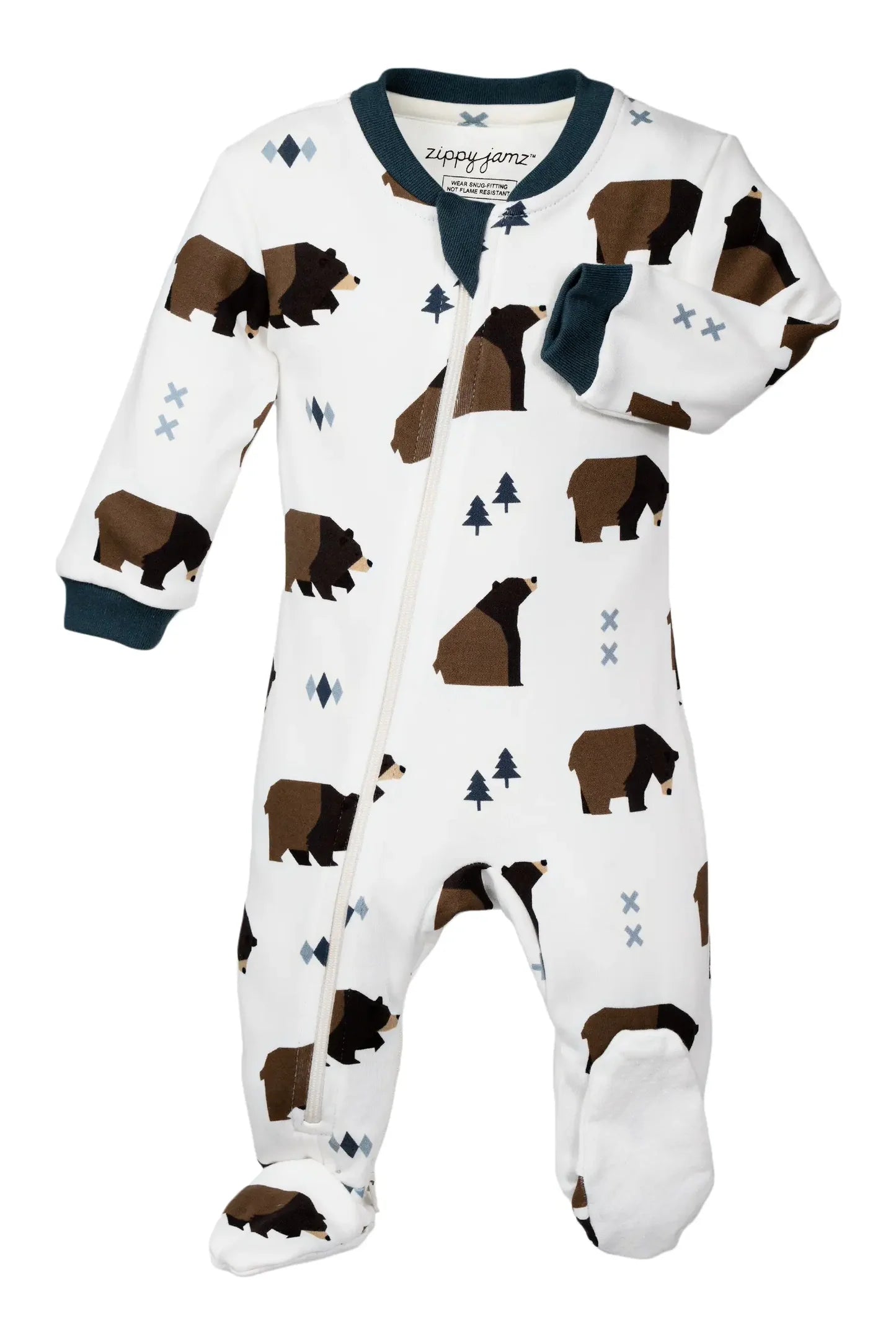 ZippyJamz Footed Coverall - Little Grizzle-Mountain Baby