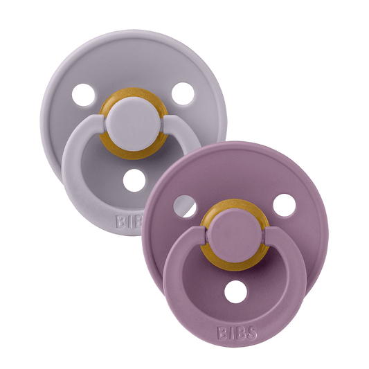 BIBS COLOUR Original Natural Latex Pacifier 2pk - Anatomical - Grey/Mauve-Mountain Baby