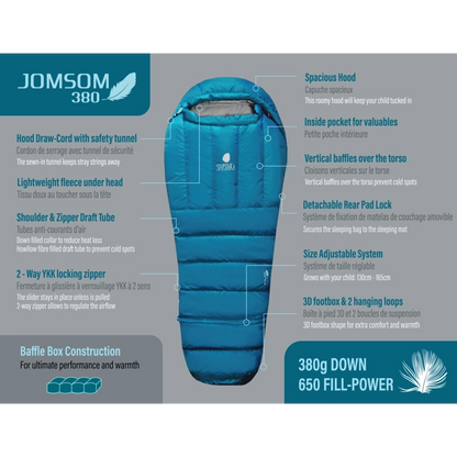 Shishka Sleeping Bag - Jomsom 380 Dark Green/Ocean Blue-Mountain Baby
