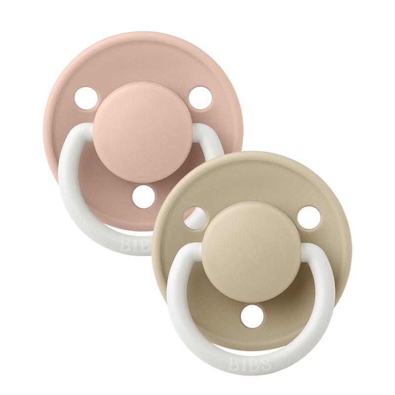 BIBS De Lux Soother Pacifier Silicone 2pk - Blush/Vanilla Glow-Mountain Baby