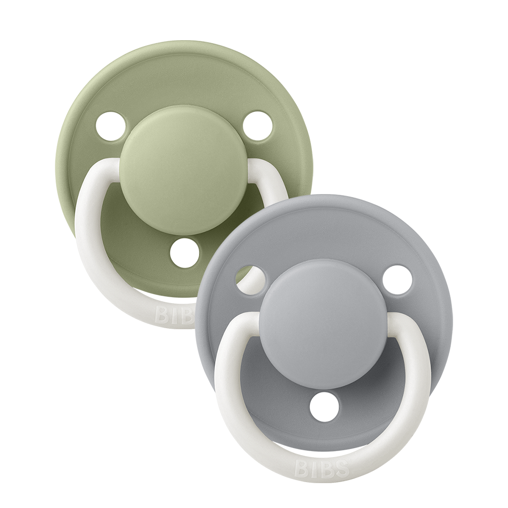 BIBS De Lux Soother Pacifier Silicone 2pk - Sage/Cloud Glow-Mountain Baby