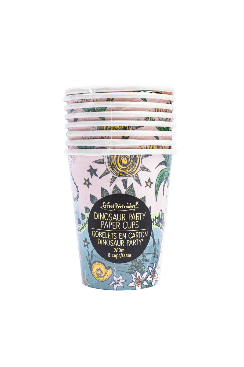 Great Pretenders Party Supplies - Paper Cups - Dino Party-Mountain Baby