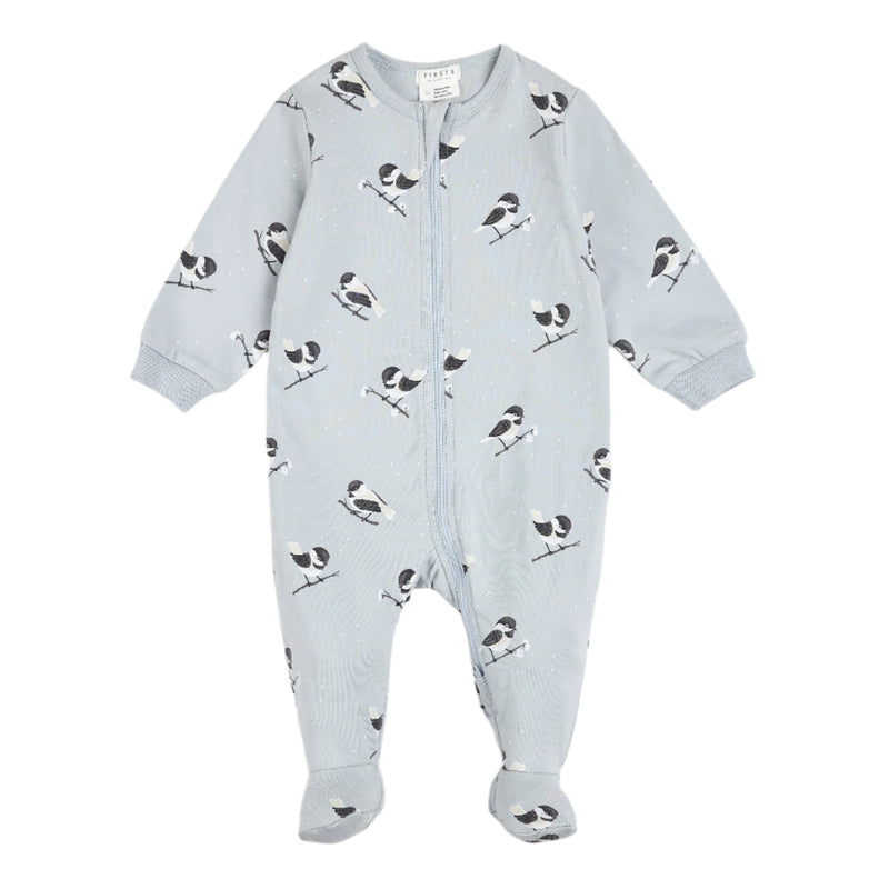 Petit Lem Zip Sleeper - Chickadee Print-Mountain Baby