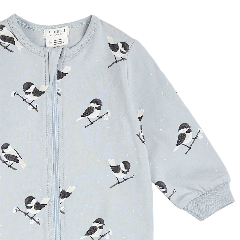 Petit Lem Zip Sleeper - Chickadee Print-Mountain Baby