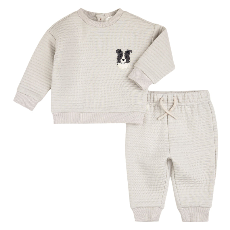 Petit Lem Newborn 2 Pc Set - Lunar Rock Quilted-Mountain Baby