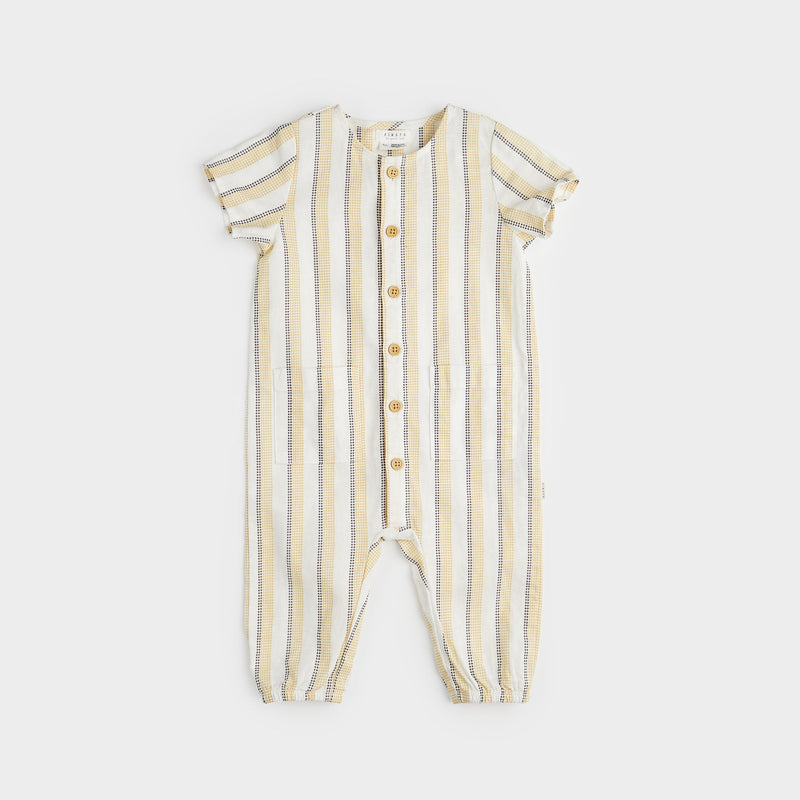 Petit Lem Linen Playsuit - Canary Striped-Mountain Baby