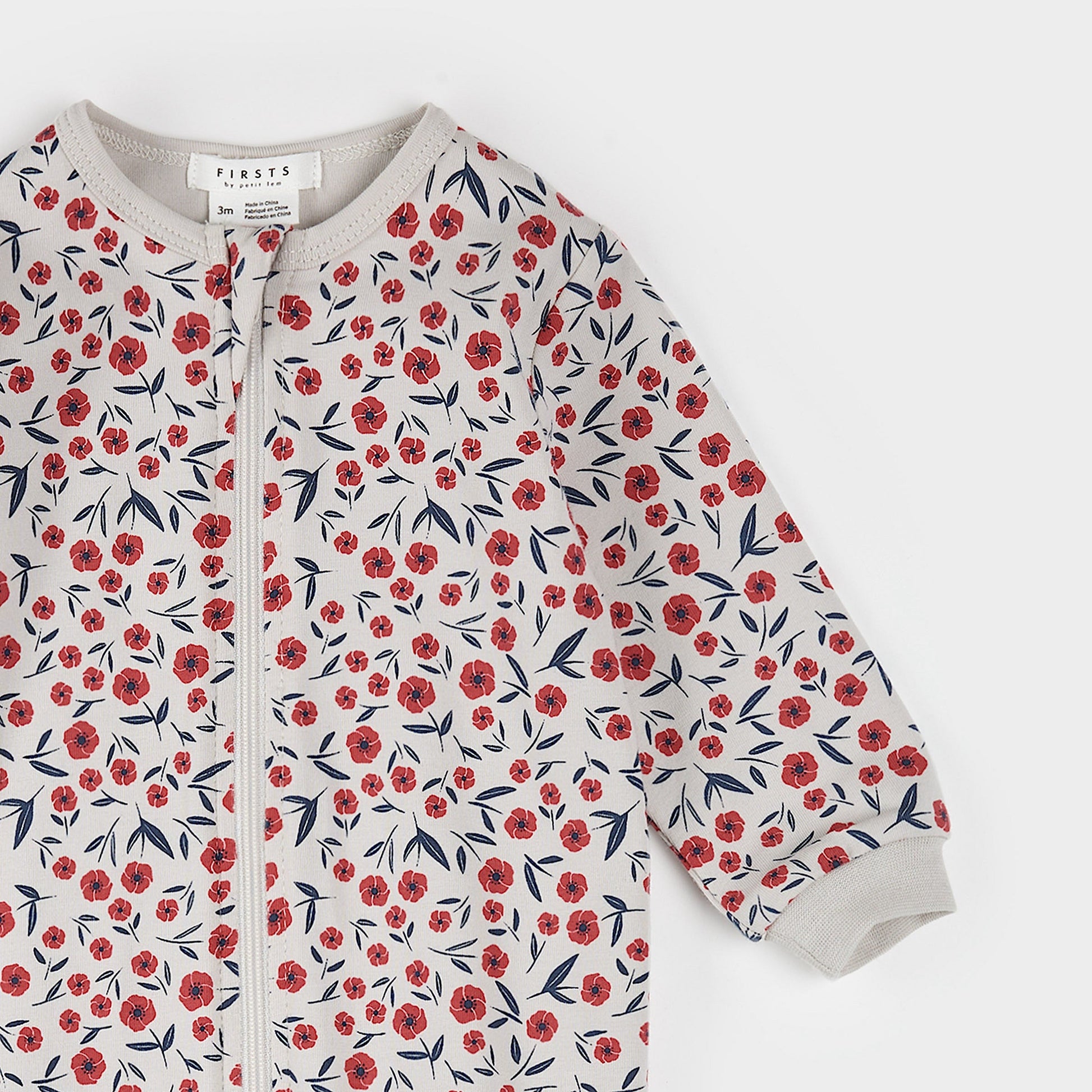 Petit Lem Footed Sleeper -Poppy Floral-Mountain Baby