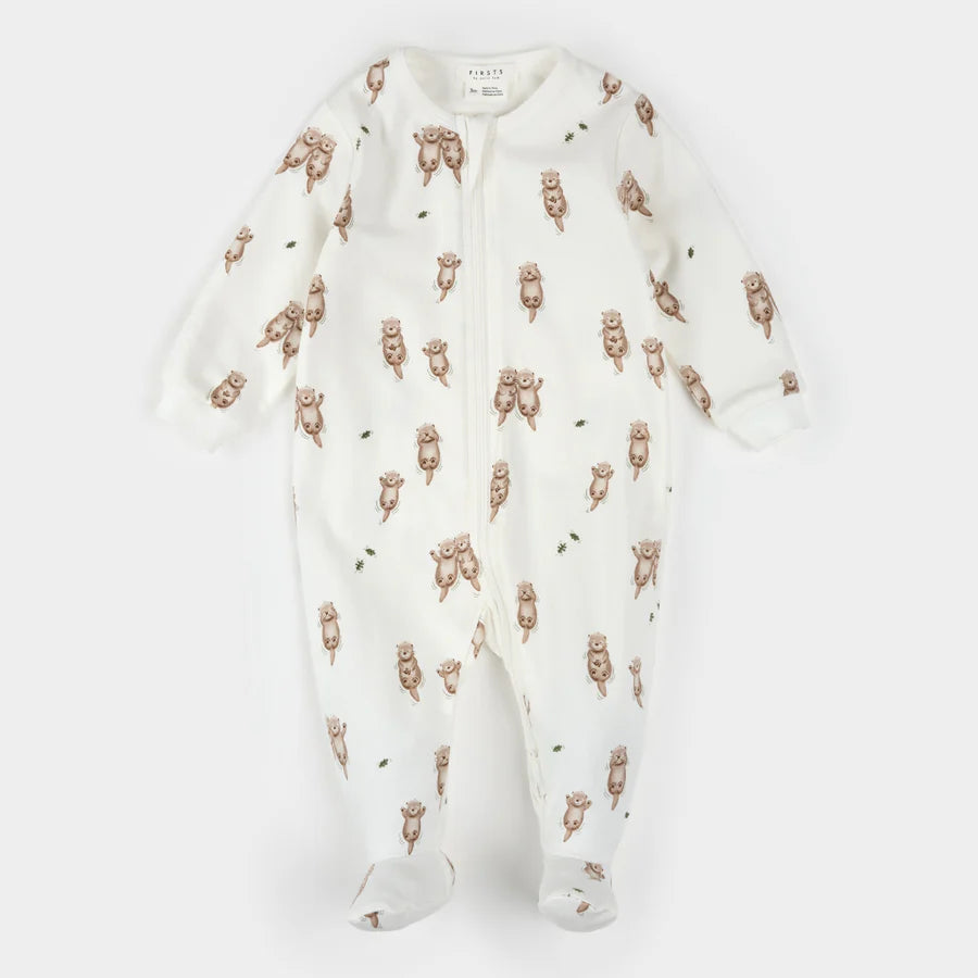 Petit Lem Footed Sleeper - Otters-Mountain Baby