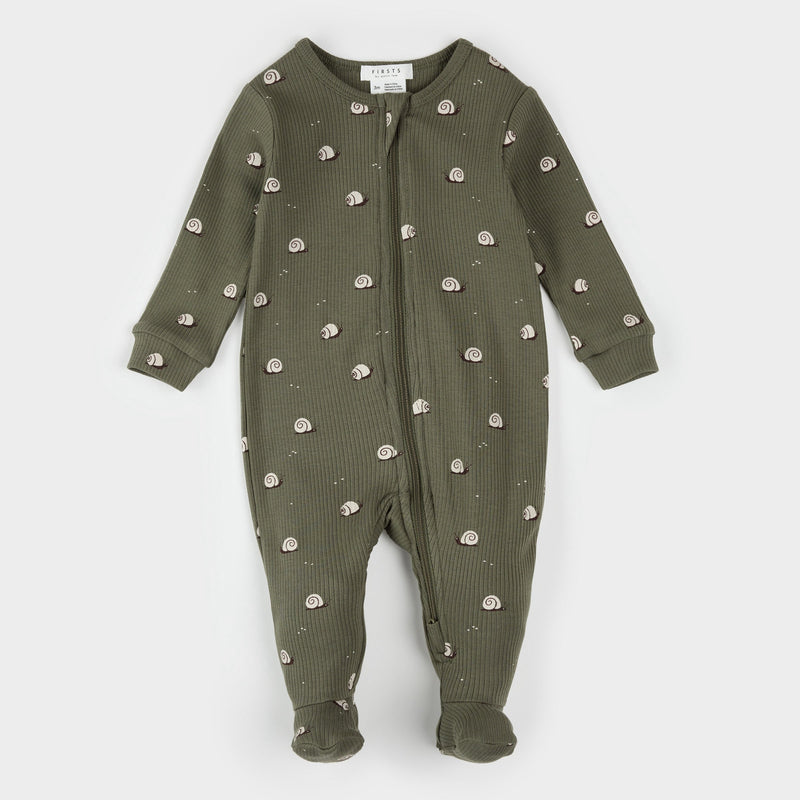Petit Lem Footed Sleeper -Snails-Mountain Baby