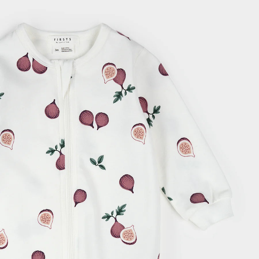 Petit Lem Footed Sleeper - Fig Print-Mountain Baby