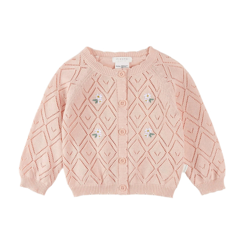 Petit Lem Pointelle Knit Cardigan - Rose Quartz-Mountain Baby