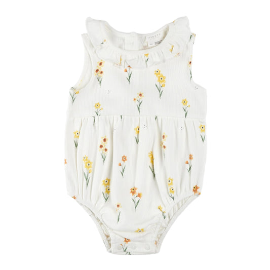 Petit Lem Ribbed Bodysuit Dress - Daffodils-Mountain Baby