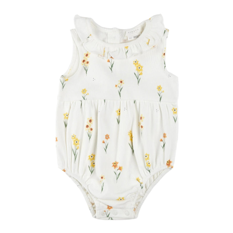 Petit Lem Ribbed Bodysuit Dress - Daffodils-Mountain Baby